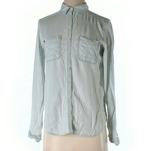 Rubbish 100% Rayon Chambray Long Sleeve Shirt S